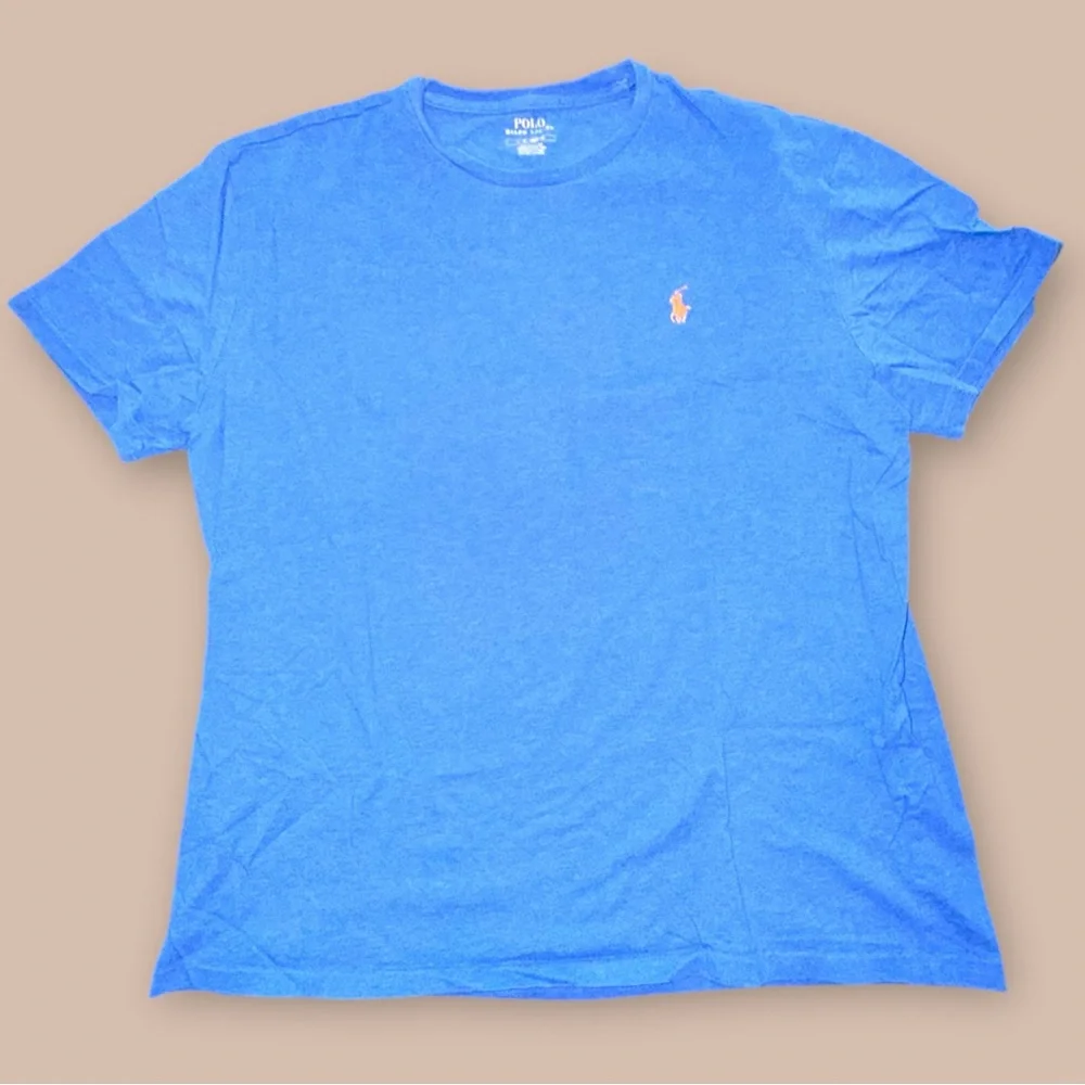 Polo Ralph Lauren T Shirt L Blue Pony Logo‎ Crew Neck Cotton Classic